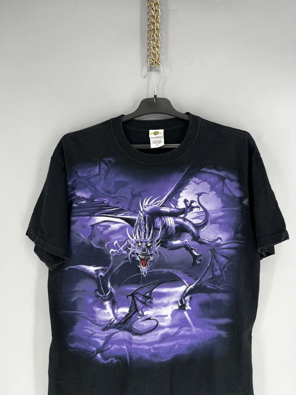 Liquid Blue Liquid Blue Vintage Dragon Shirt Men Gothic Graphic Tee 2002 Size US L / EU 52-54 / 3 - 6 Thumbnail