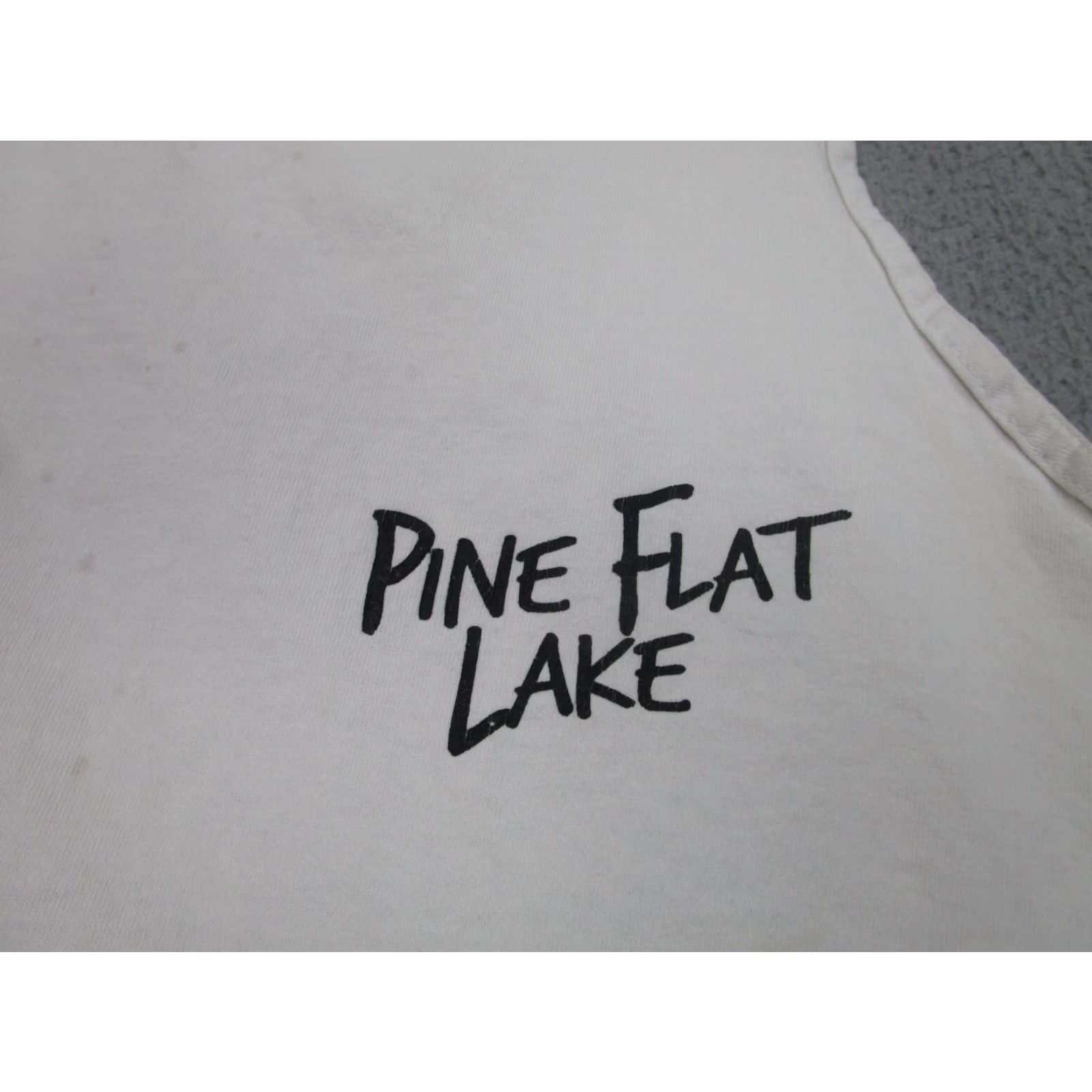 Gildan VINTAGE Gildan Pine Flat Lake Shirt 90s Grunge Beer Fisherman Tank Top Mens XL White Size US XL / EU 56 / 4 - 7 Thumbnail