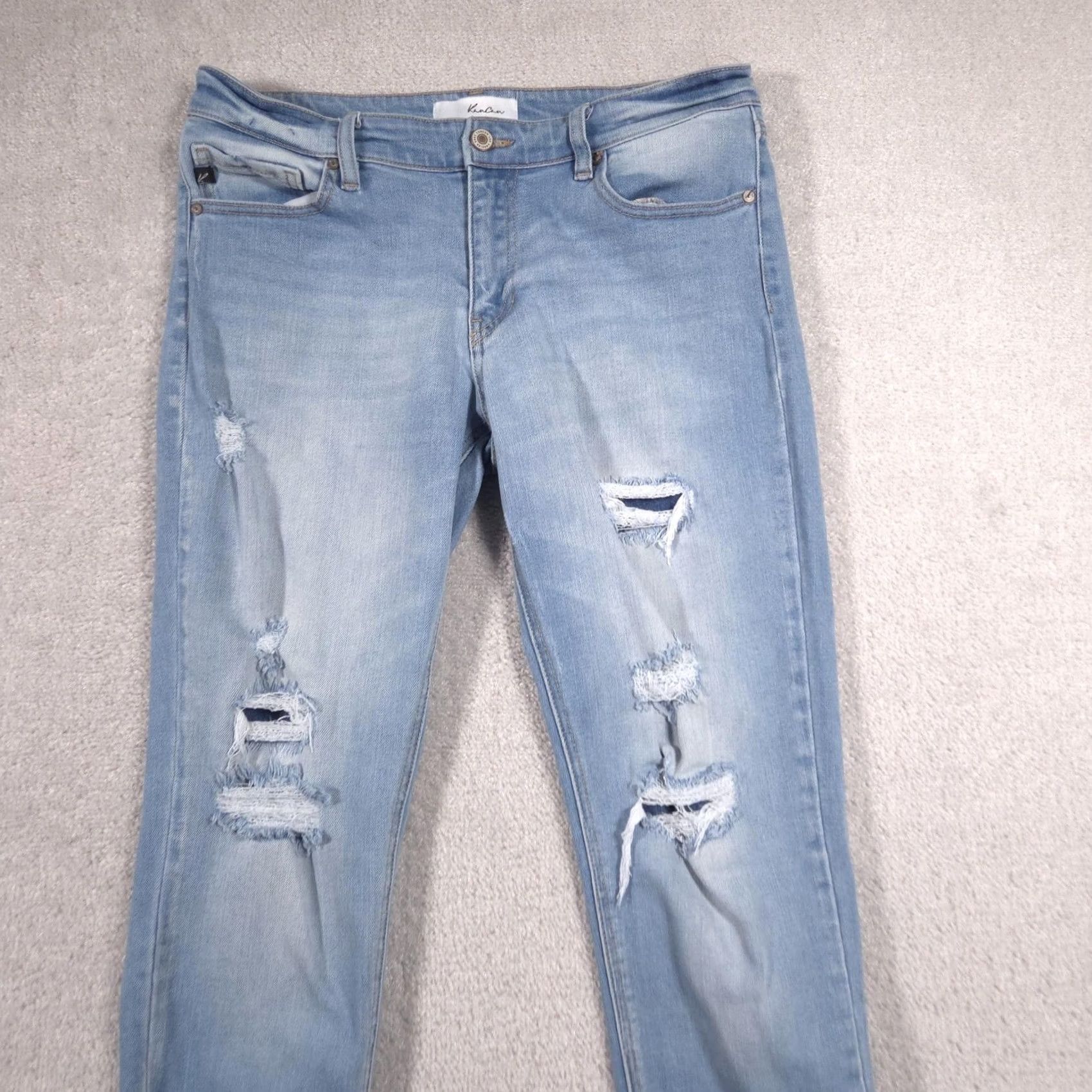 Vintage VINTAGE KanCan Jeans Womens Juniors 9/28 Light Wash Distressed Skinny Stretch Denim Size 30" / US 8 / IT 44 - 3 Thumbnail