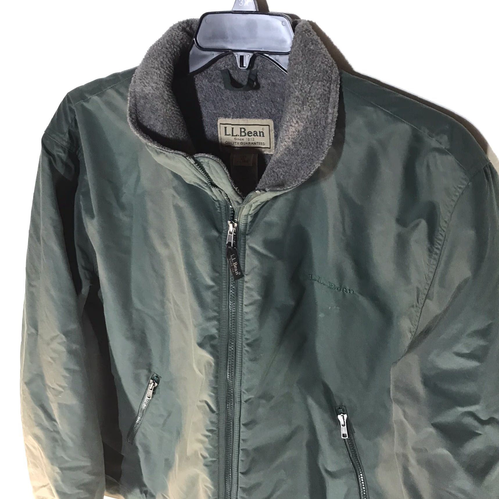 Vintage LL Bean Green Fleece Lined Full Zip Jacket Mens Size XL Size US XL / EU 56 / 4 - 4 Thumbnail