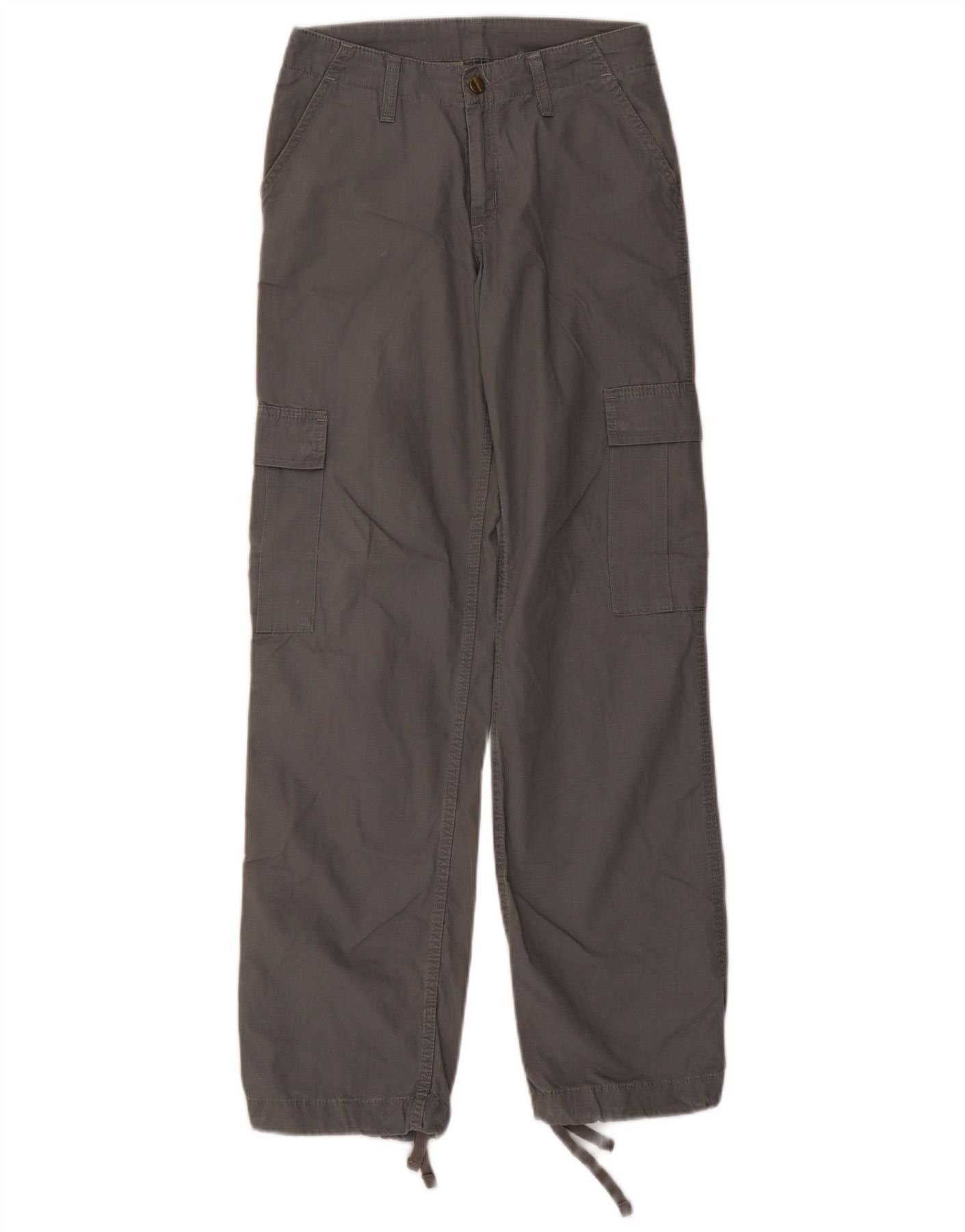 Carhartt Womens Straight Cargo Trousers W24 L31 Grey Cotton Size 42" / US 20 - 1 Thumbnail