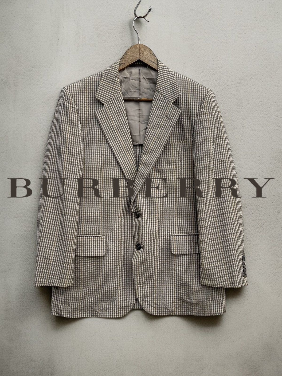 Burberry × Vintage 🔥Vintage Burberrys Men's Classic Plaid Blazer Jacket Size US M / EU 48-50 / 2 - 1 Thumbnail