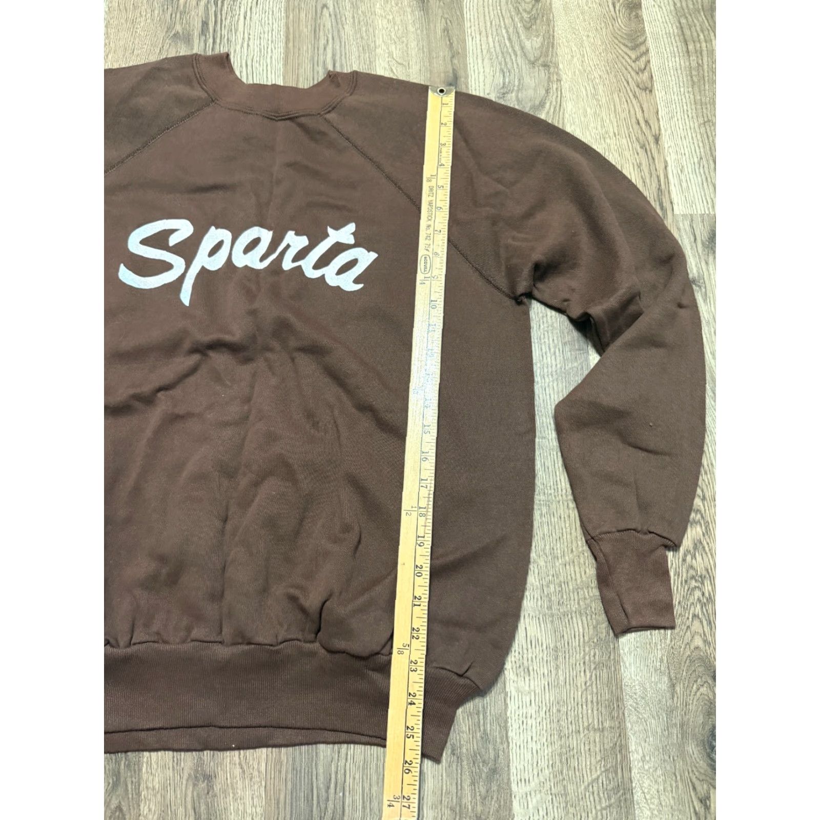 Vintage Jean Top Sweater Womens XL Brown White Crew Neck Pullover Sparta Casual Size XL / US 12-14 / IT 48-50 - 7 Thumbnail