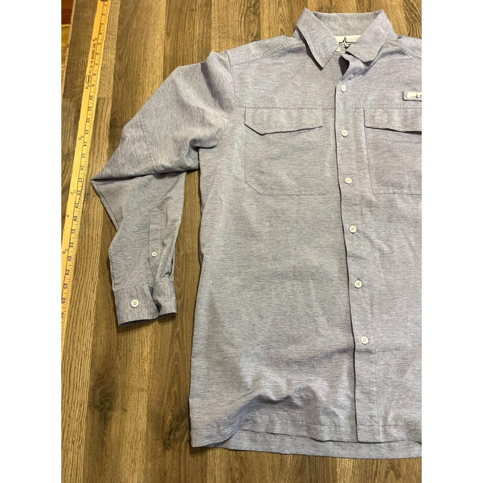 Habitat Habit Shirt Mens Button-Up Long Sleeve Blue Pockets Front Pockets Size M Casual Regular Size US M / EU 48-50 / 2 - 3 Thumbnail