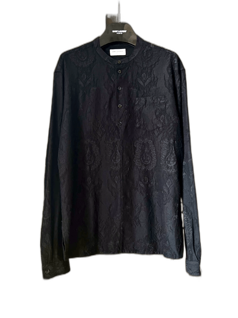 saint laurent 18fw henley collar shirt