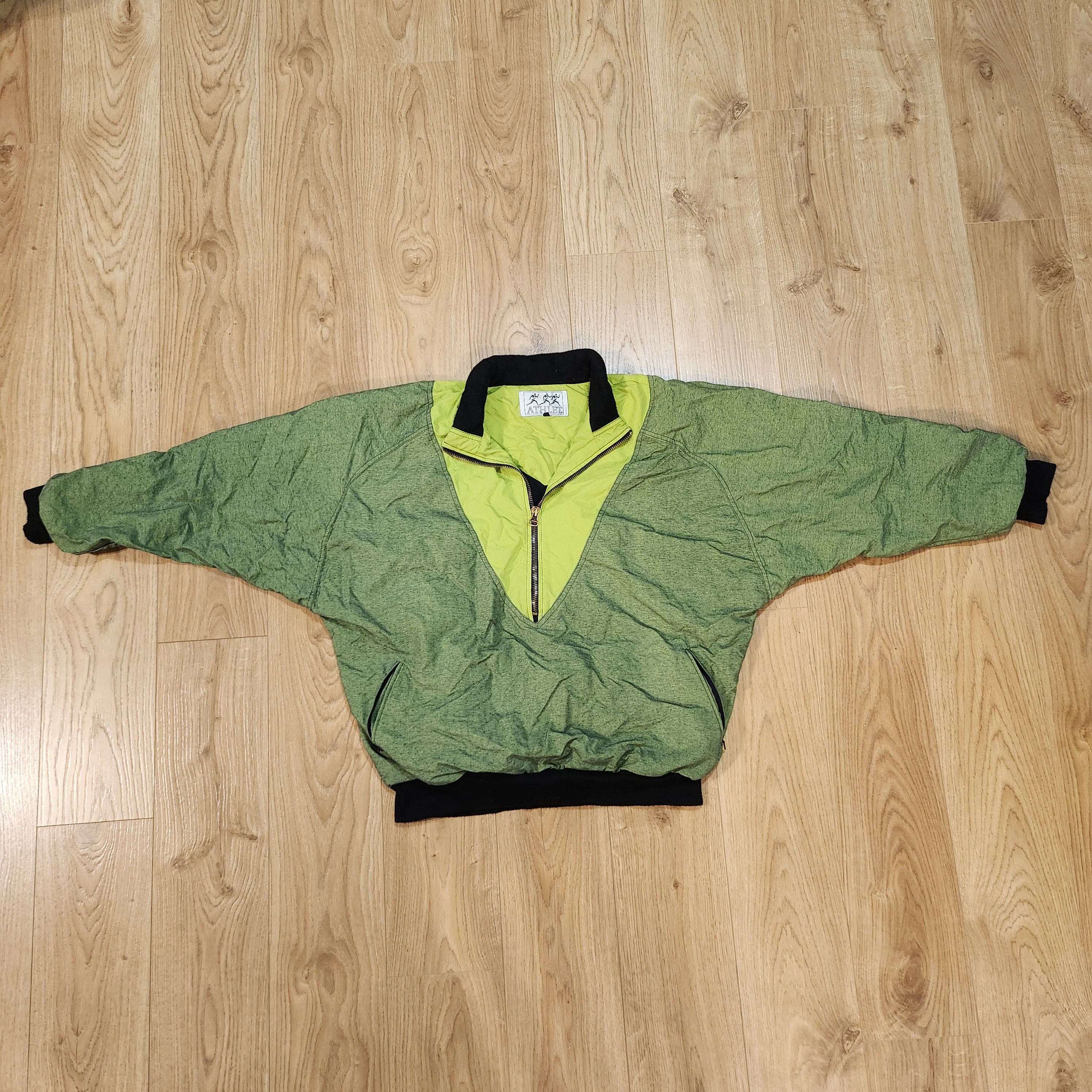 Vintage Athlet Vintage 90s Halfzip Green Jacket Size US M / EU 48-50 / 2 - 1 Thumbnail
