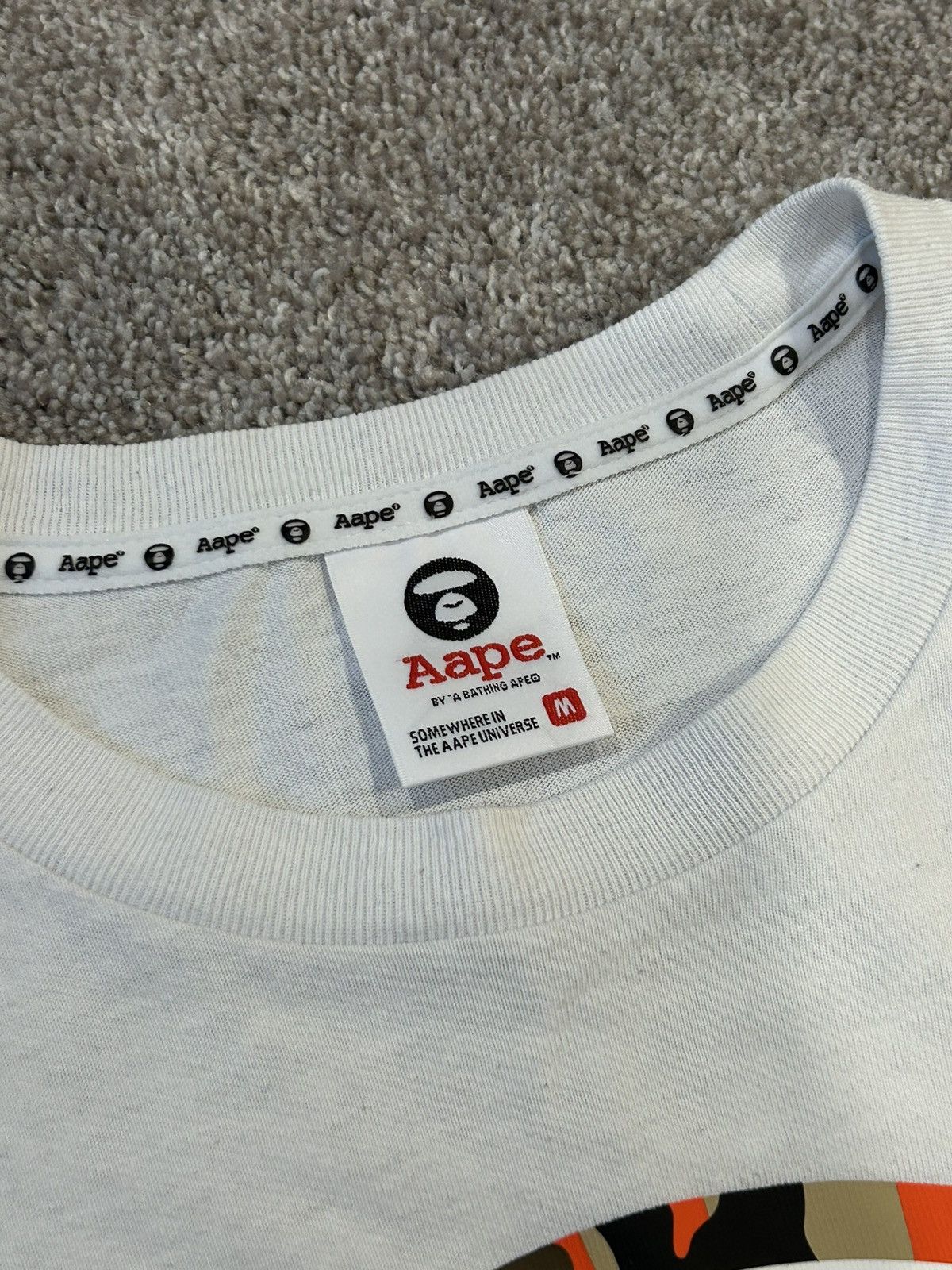 Aape × Bape RARE Aape Orange Camo Face Emblem Longsleeve by Bape Size US M / EU 48-50 / 2 - 5 Thumbnail