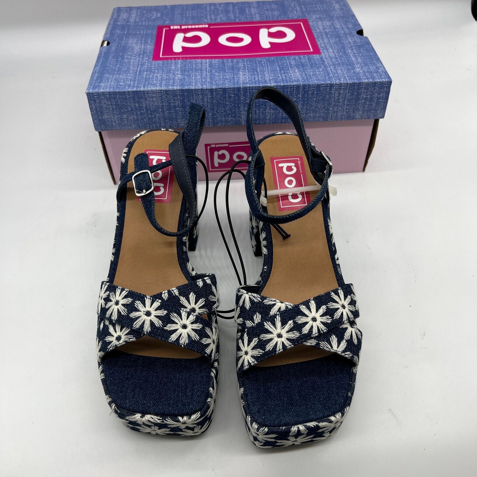 Other Pop Womens Grandiose Heeled Sandals Blue White Size 9.5M Size US 9.5 / IT 39.5 - 2 Thumbnail