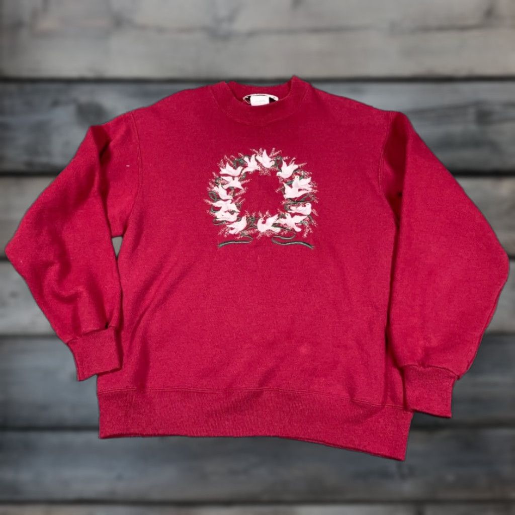 Orvis VINTAGE VTG 90s Dove Embroidered Sweatshirt Orvis USA Adult Small Dark Red Mom Style Size S / US 4 / IT 40 - 1 Thumbnail