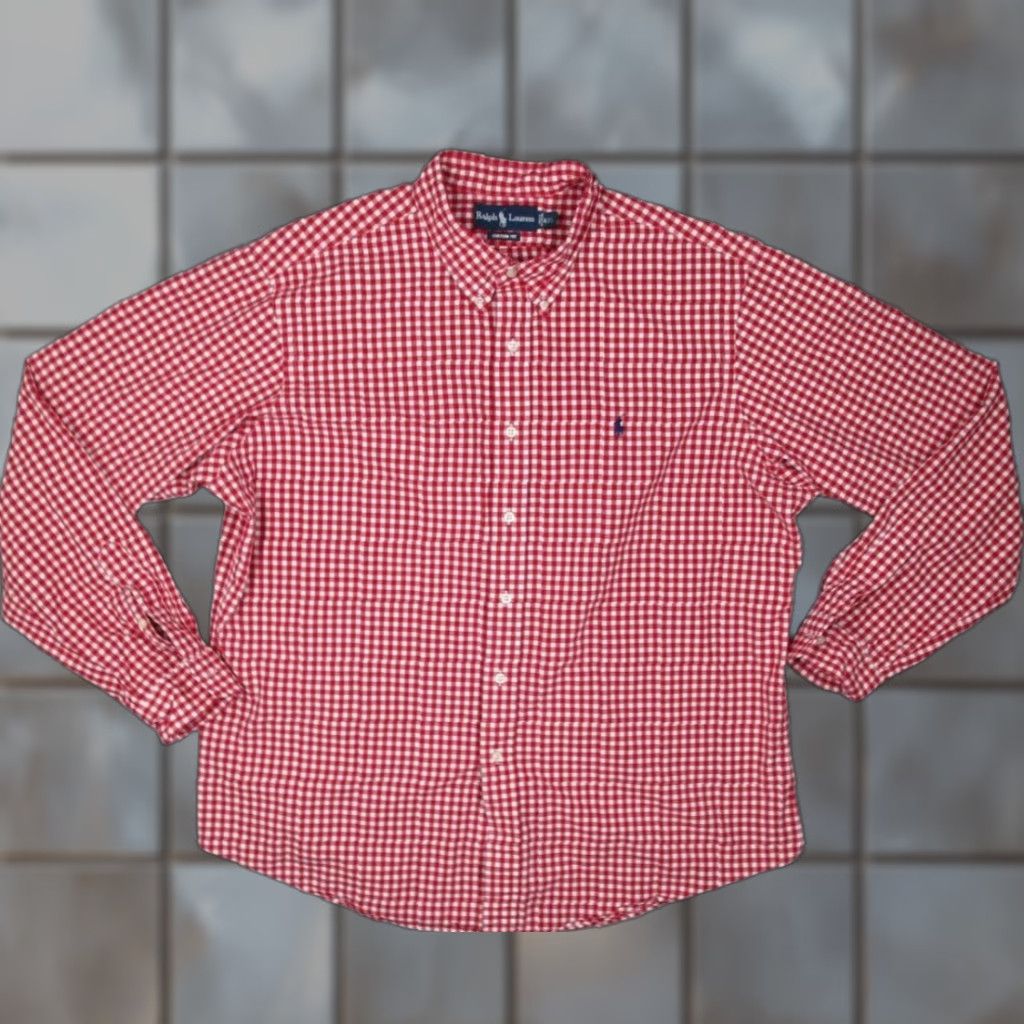 Ralph Lauren VINTAGE Ralph Lauren Men's Shirt 2XL Long Sleeve Check Cotton Blue Pony Classic Button-Up Size US XXL / EU 58 / 5 - 1 Thumbnail