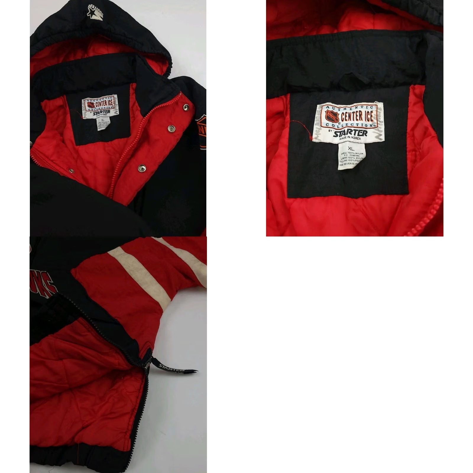 Starter Vintage Chicago Blackhawks Starter Pullover Hooded Insulated Jacket WORN READ * Size US M / EU 48-50 / 2 - 8 Thumbnail