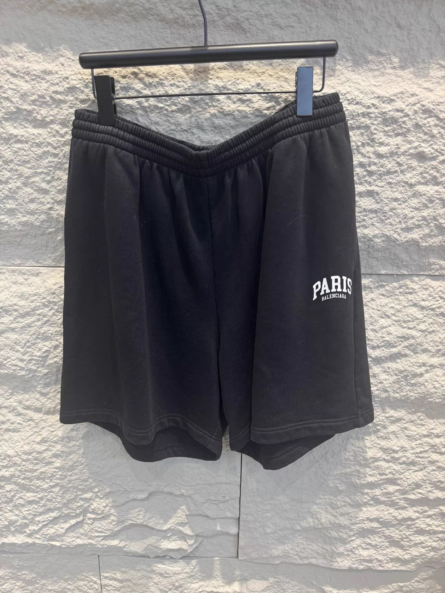 Balenciaga Balenciaga Black PARIS Embroidered Loose Shorts L Unisex Size US 34 / EU 50 - 1 Thumbnail