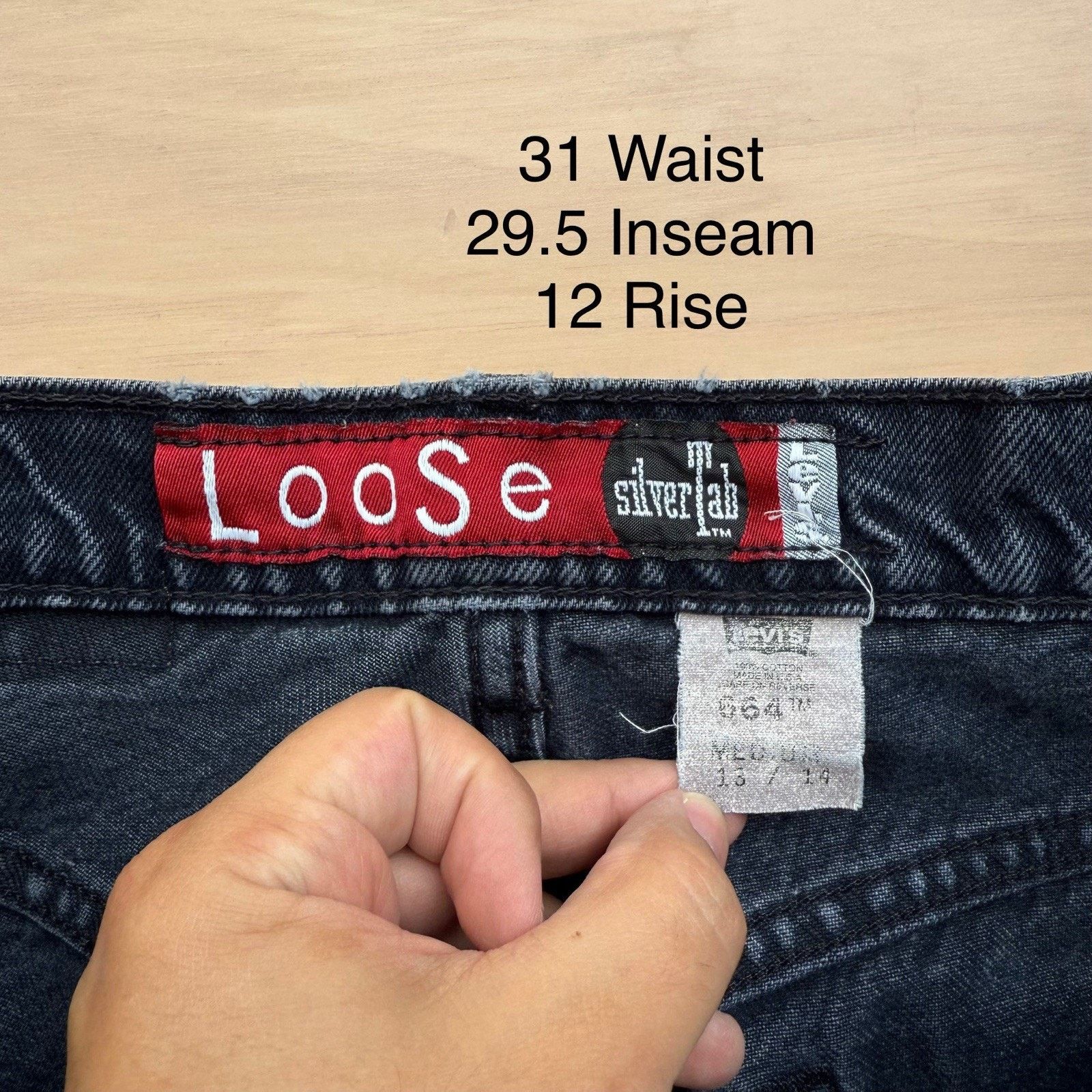 Levi's × Vintage Vintage Levis Silver Tab Jeans 31 Black 90s Baggy Denim Size US 31 - 5 Thumbnail