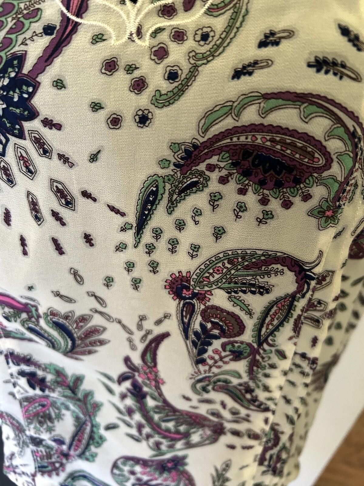 Portland Leather Portmans Corporate Singlet Blouse Paisley - Size 10 (002) Size M / US 6-8 / IT 42-44 - 8 Thumbnail