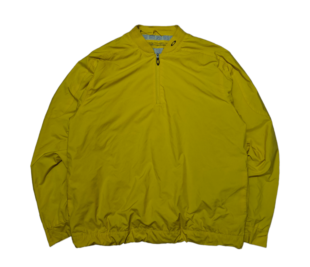image of Oakley Metal Logo Quarter Zip Jacket in Yellow, Men's (Size Large)