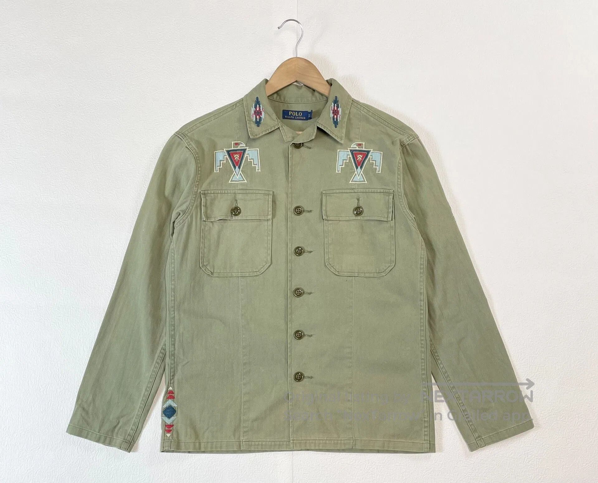 Polo Ralph Lauren embroidered herringbone work shirt jacket. Size US S / EU 44-46 / 1 - 1 Thumbnail