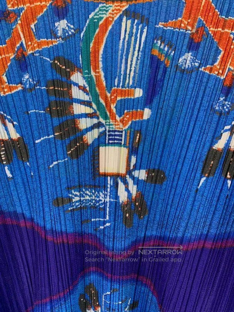 Issey Miyake Issey Miyake Crane Pattern Ruched Top Size L / US 10 / IT 46 - 3 Thumbnail