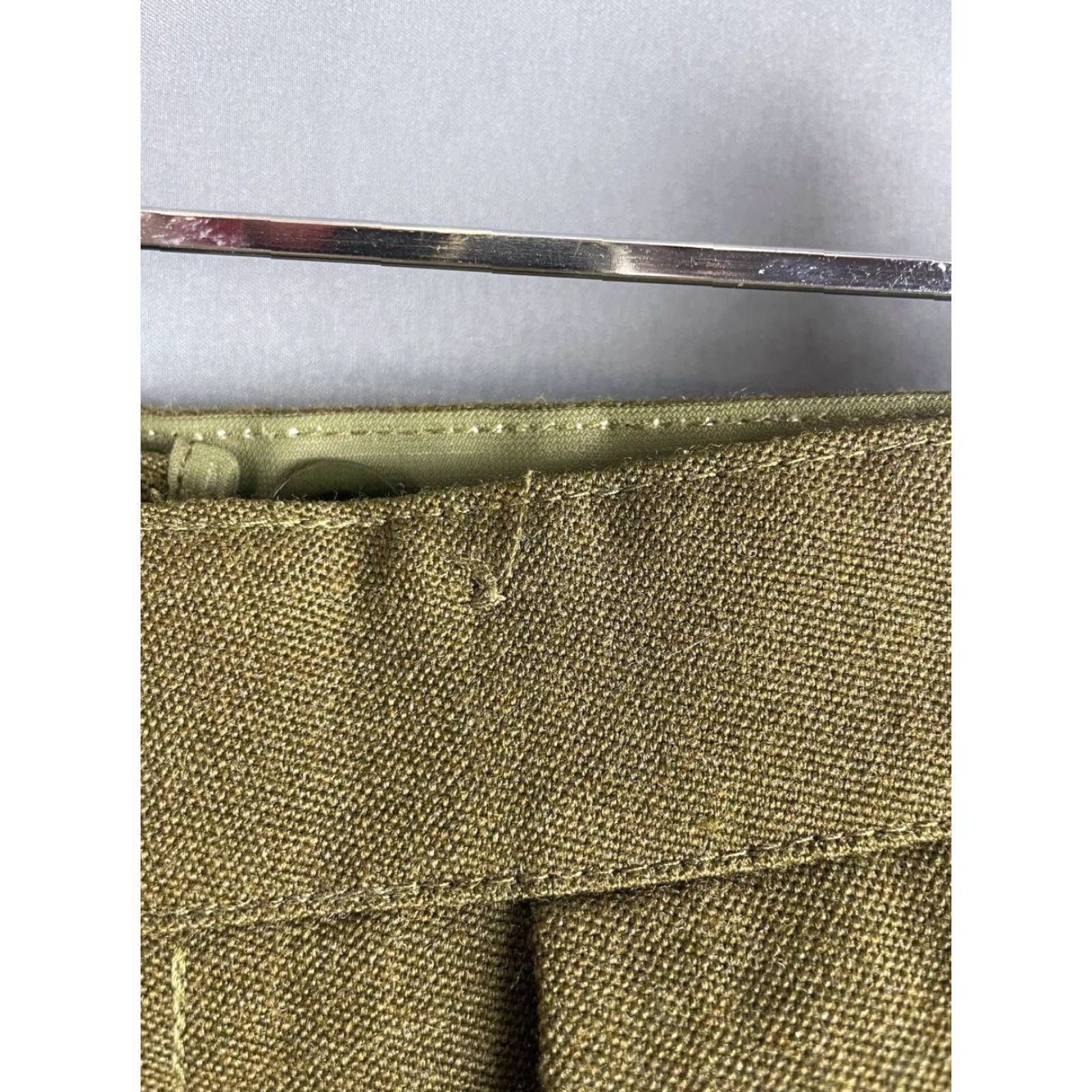 Vintage Mens Dress Pants Brown Pleated Stretch Straight Leg High-Rise Pants Mens Regular Brown Dress Size US 35 - 3 Thumbnail