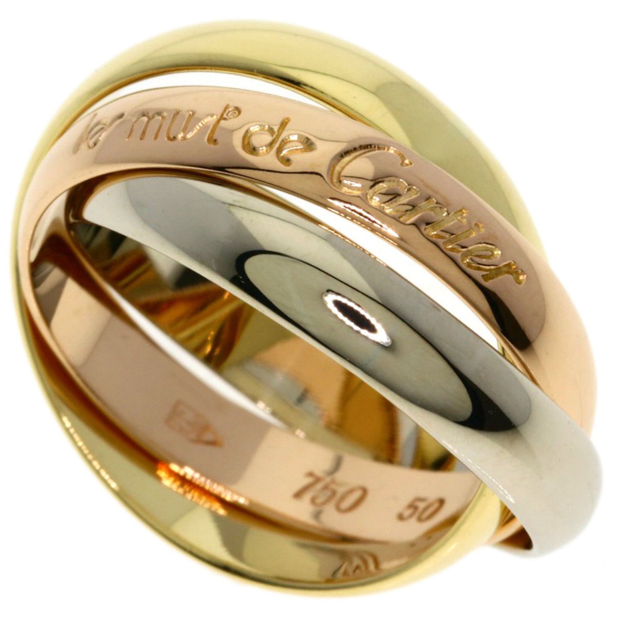 Cartier Cartier Trinity #50 Ring - 18K Pink Gold/18K Yellow White Gold Women's CARTIER Size ONE SIZE - 1 Thumbnail