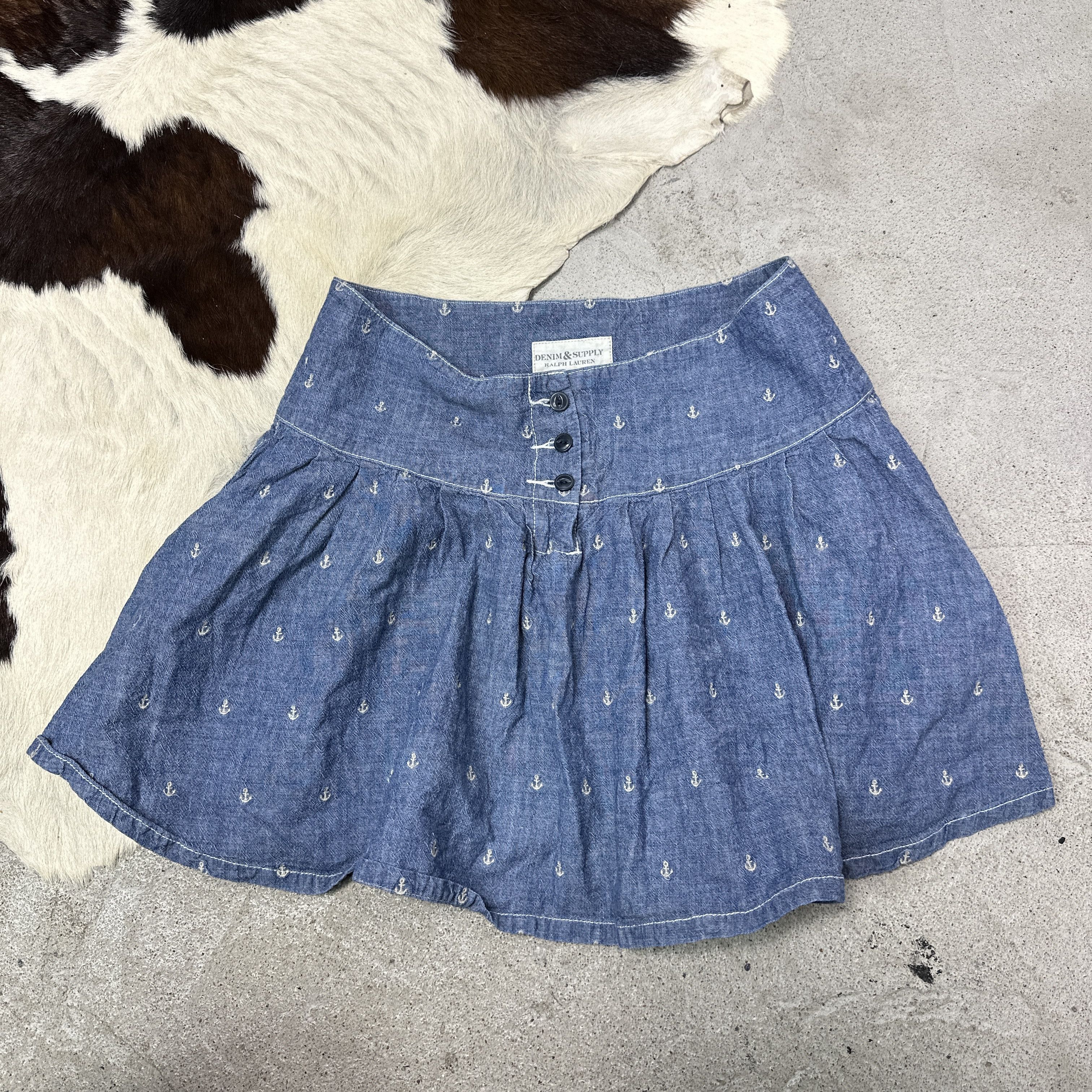 Ralph Lauren Vintage Old Money Denim Supply Ralph Lauren Mini Skirt 00s Size 24" / US 00 / IT 34 - 5 Thumbnail