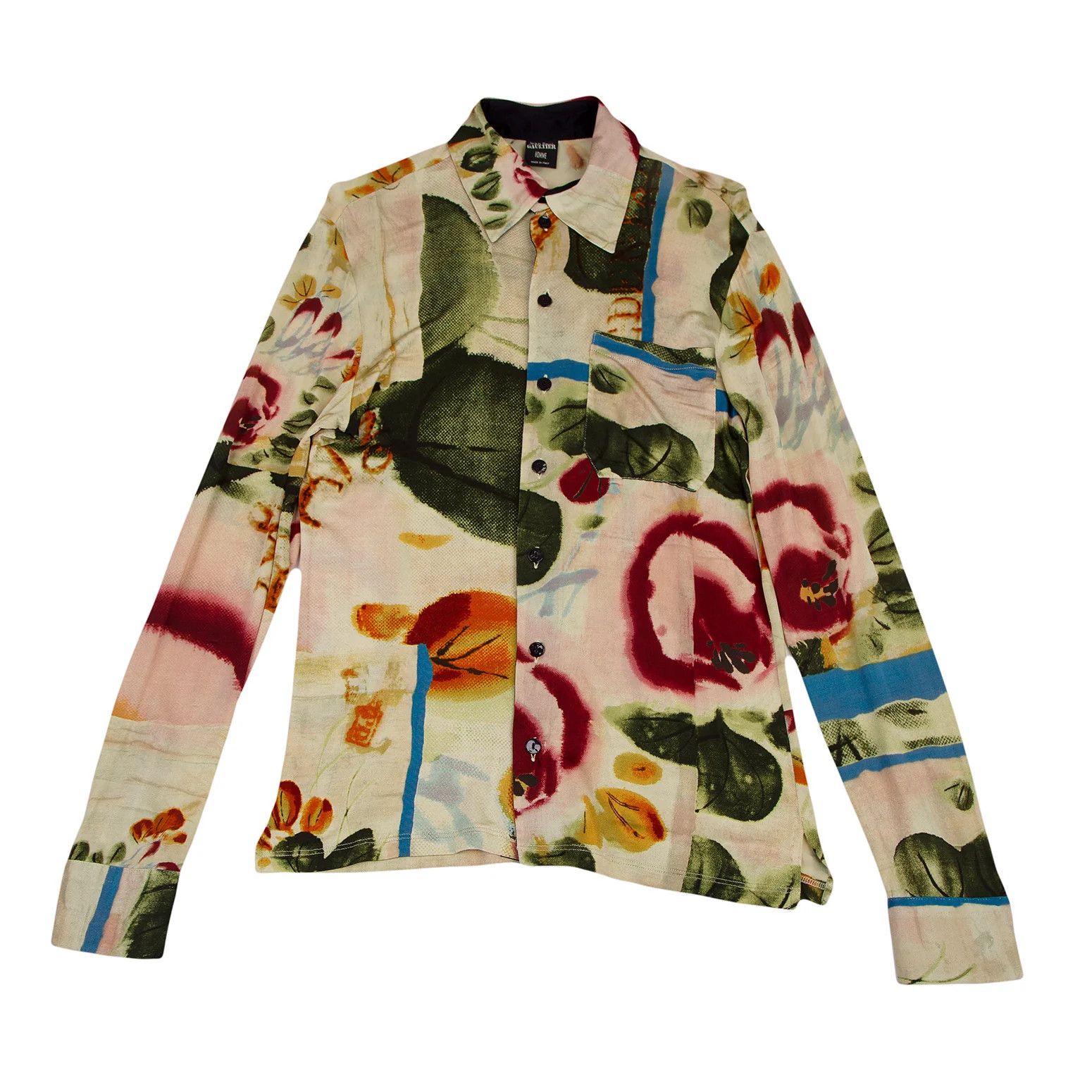 Jean Paul Gaultier Abstract Print Rayon Shirt in Multi Color, Size 46 Size US S / EU 44-46 / 1 - 1 Thumbnail