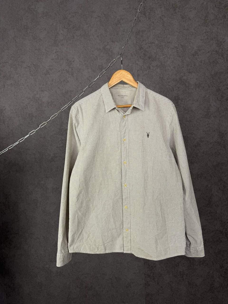 Allsaints Allsaints designer logo striped shirt Size US L / EU 52-54 / 3 - 1 Thumbnail