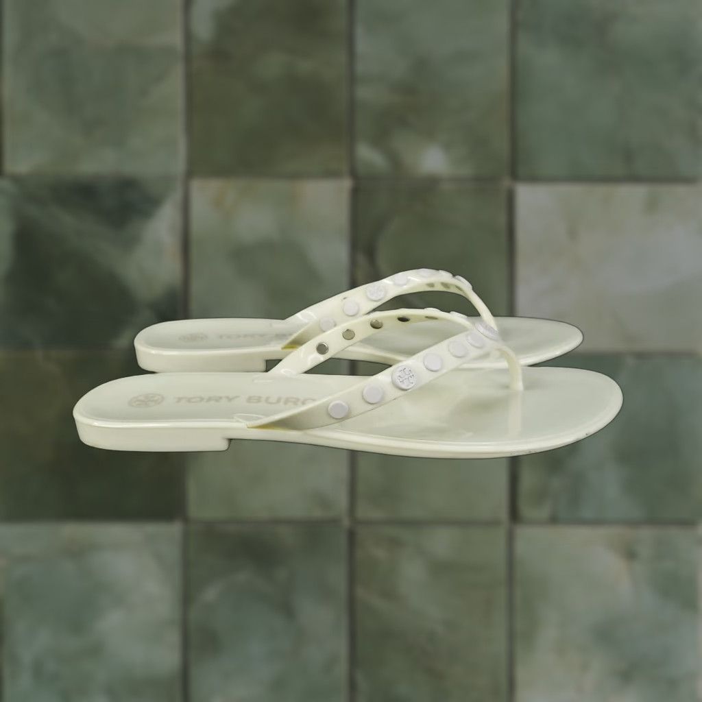 Tory Burch Tory Burch Sandal Womens Size 7 Ivory Studded Jelly Slip-On Shoes Size US 7 / IT 37 - 1 Thumbnail