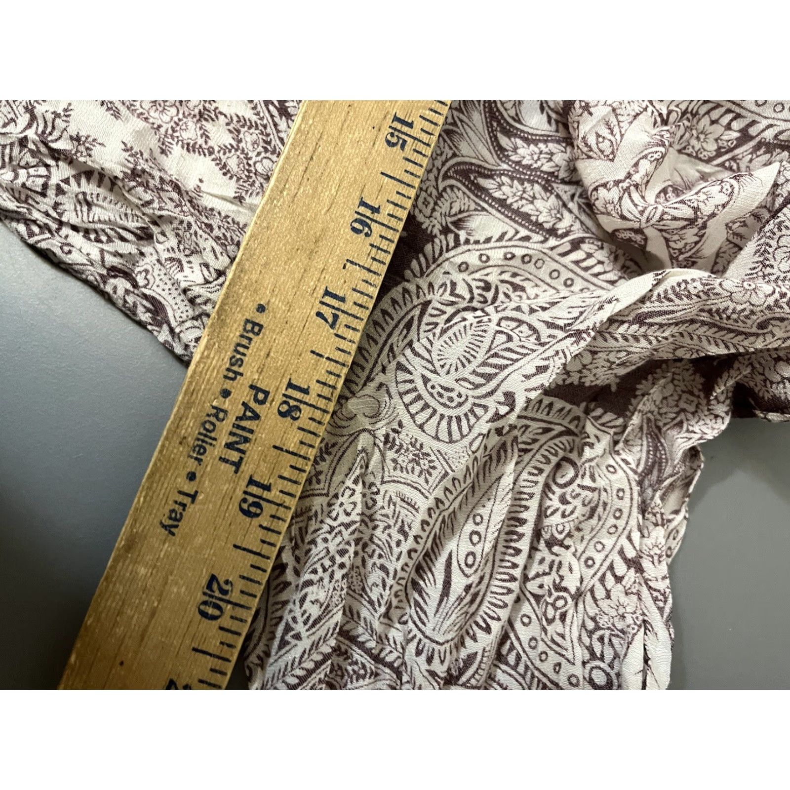 Lee Lee Tunic Women's L Paisley Blouse - Pretty White & Dusty Purple Boho 3/4 Sleeve Multicolor Shirt Handmade No Size L / US 10 / IT 46 - 5 Thumbnail