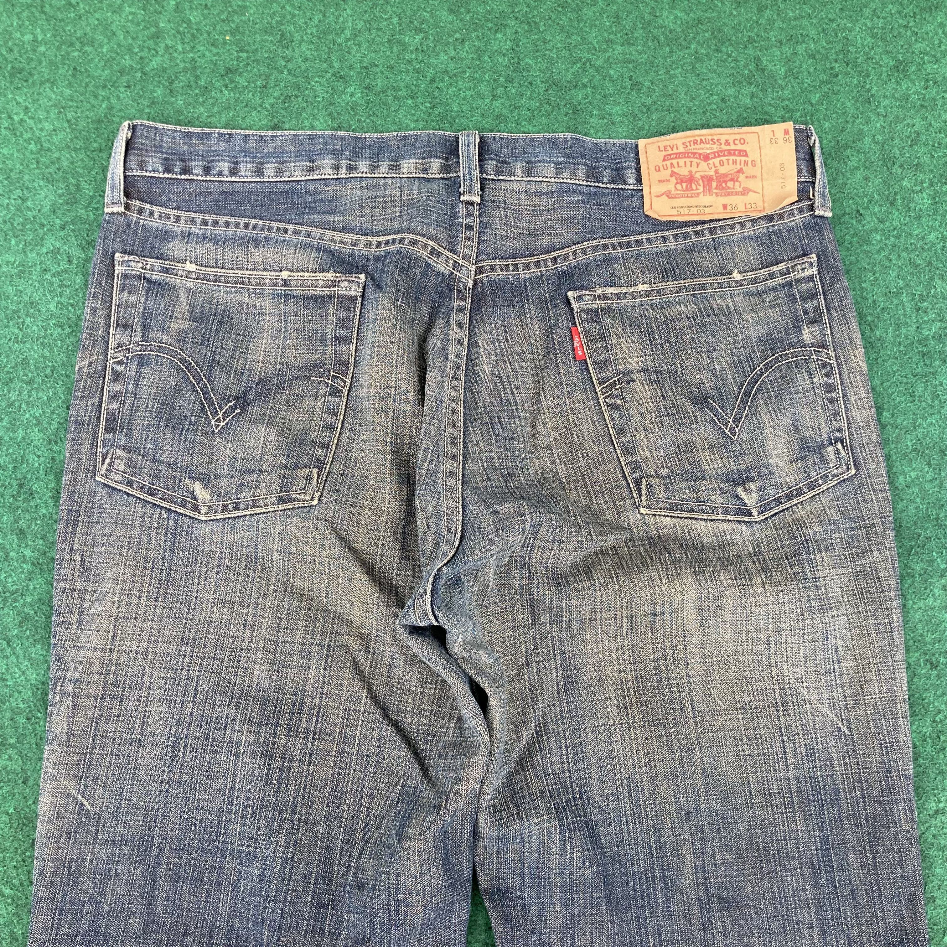 Levi's 34x33.5 Vtg Levis 517 Denim Flare Bootcut Sz 34 Jeans Size US 34 / EU 50 - 10 Thumbnail