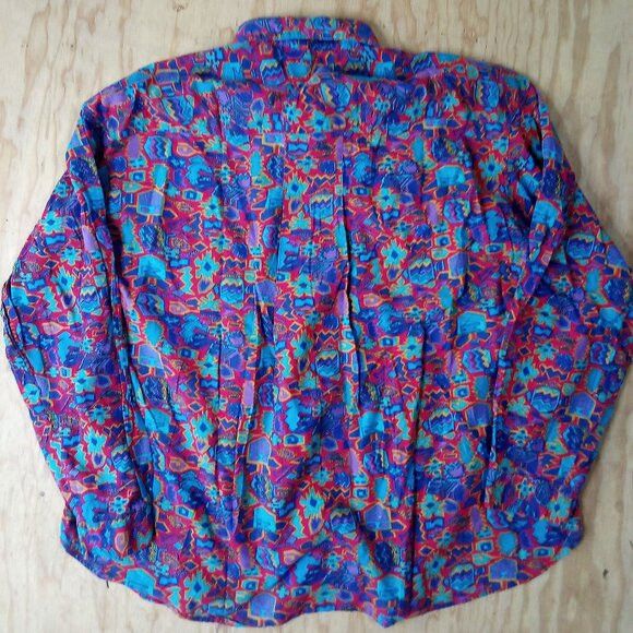 Vintage Vintage Diana Marco Abstract Shapes Geometric Button Shirt Size XXL / US 16-18 / IT 52-54 - 4 Thumbnail