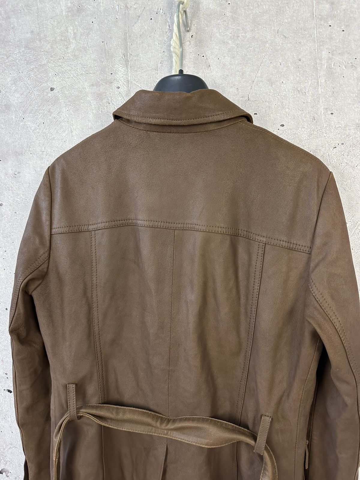Weekend Max Mara Max Mara Weekend Brown Leather Buttons Jacket With Belt Size M / US 6-8 / IT 42-44 - 9 Thumbnail