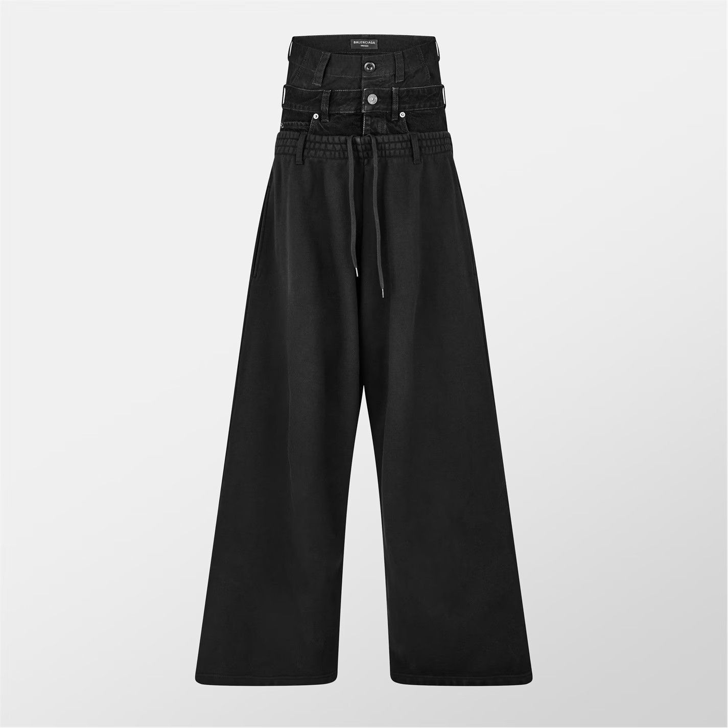 Balenciaga Layered Jogging Pants Jeans In Black Size US 28 / EU 44 - 1 Thumbnail