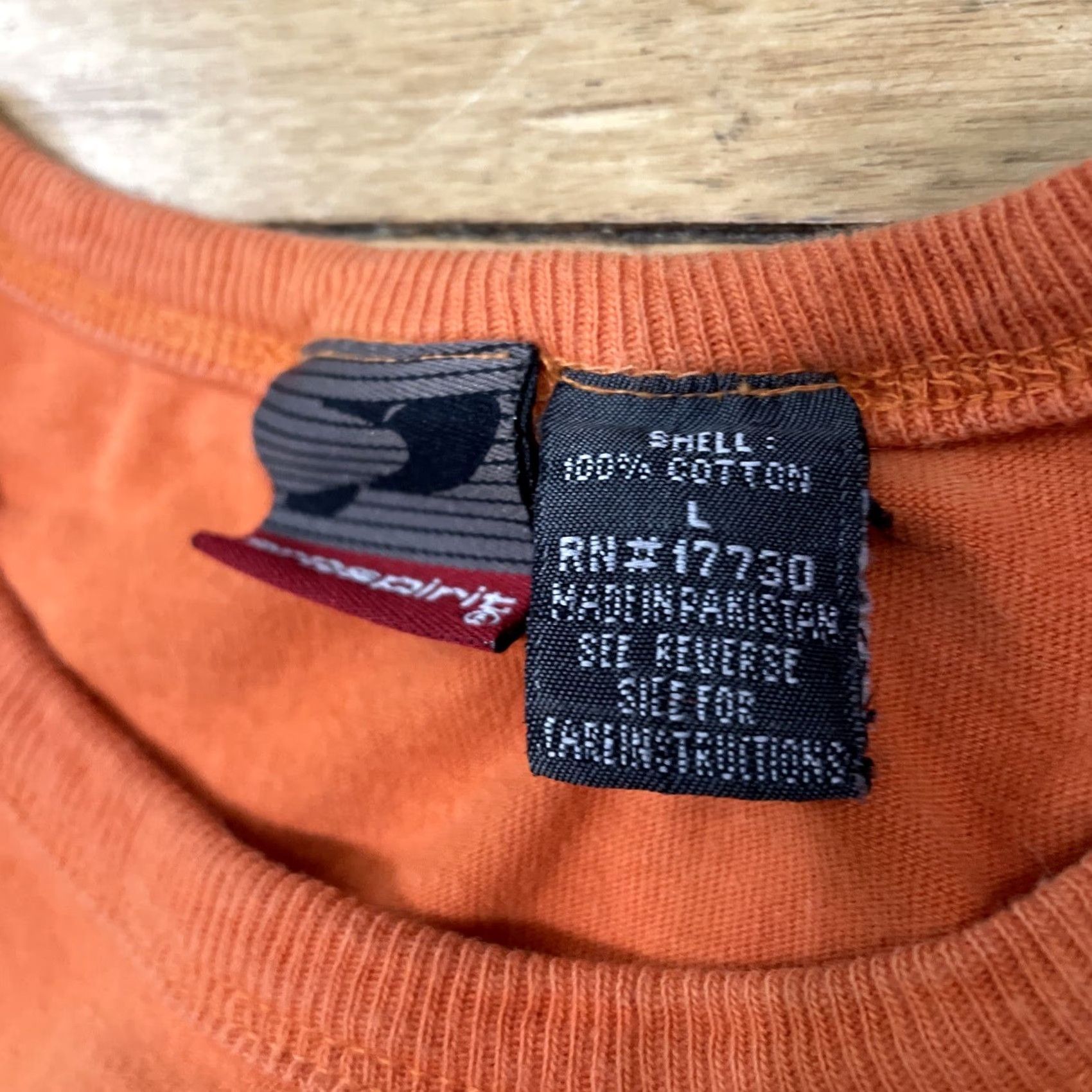 Vintage PROSPIRIT Shirt Men L Orange Grunge Skate Tee Knit Thick Hem Stitch Short Sleeve T-Shirt Casual 90s Mens Size US L / EU 52-54 / 3 - 5 Thumbnail