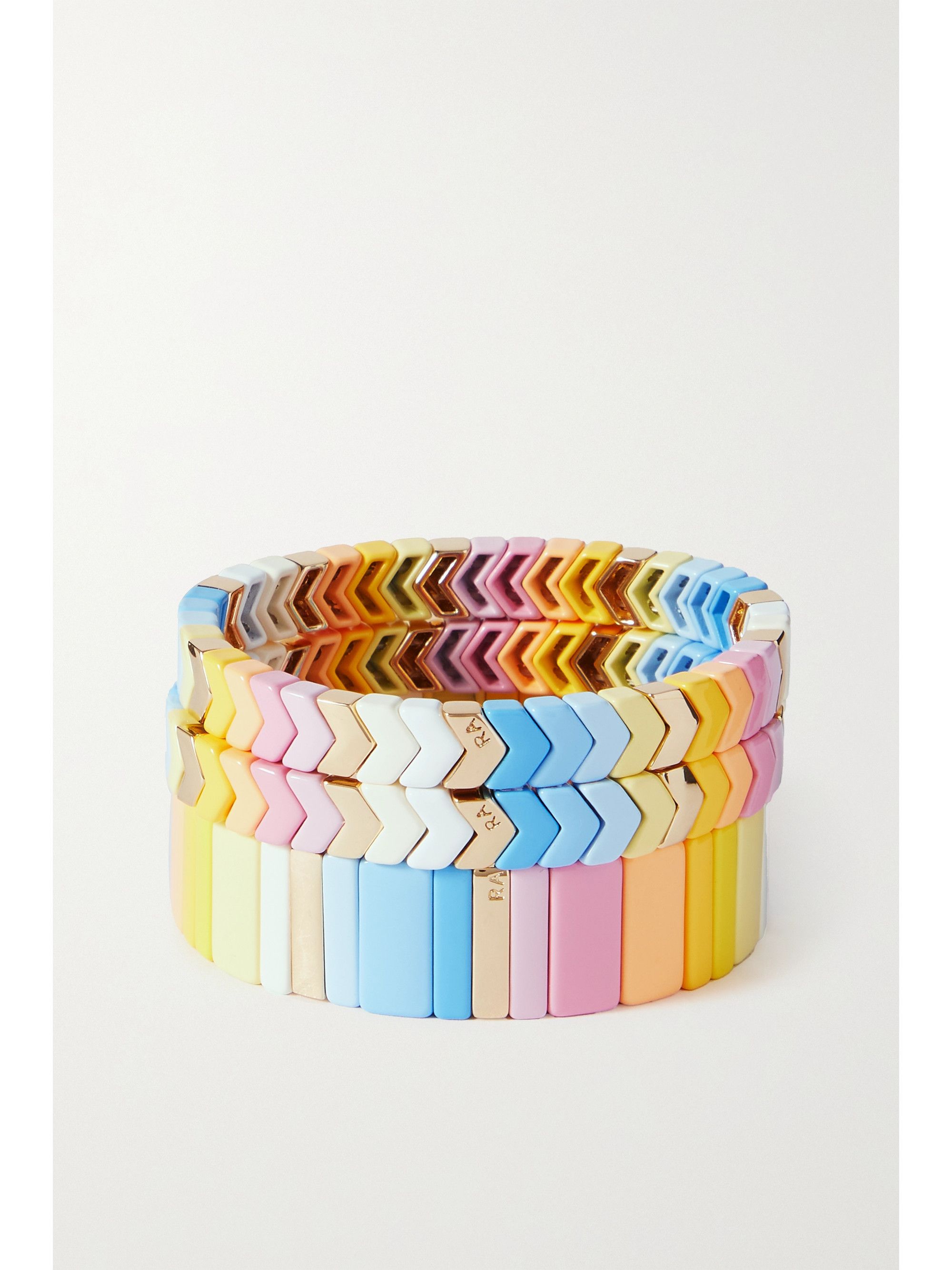 Roxanne Assoulin Before Sunset set of three enamel gold-tone bracelets Size ONE SIZE - 1 Thumbnail