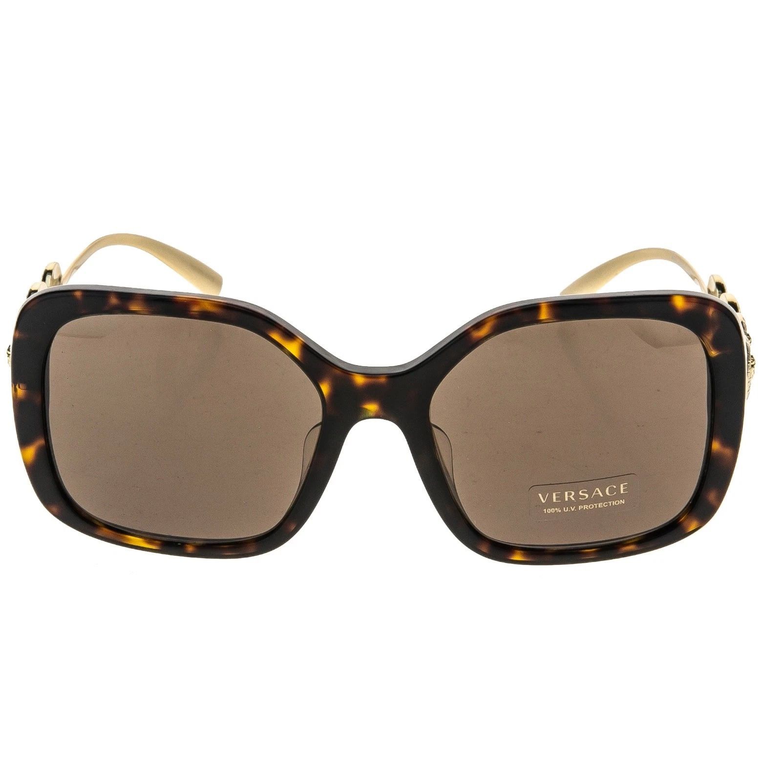 Versace VERSACE VE4375F 4375 Gold Coin Medusa Stud Brown Rectangular Size ONE SIZE - 7 Thumbnail
