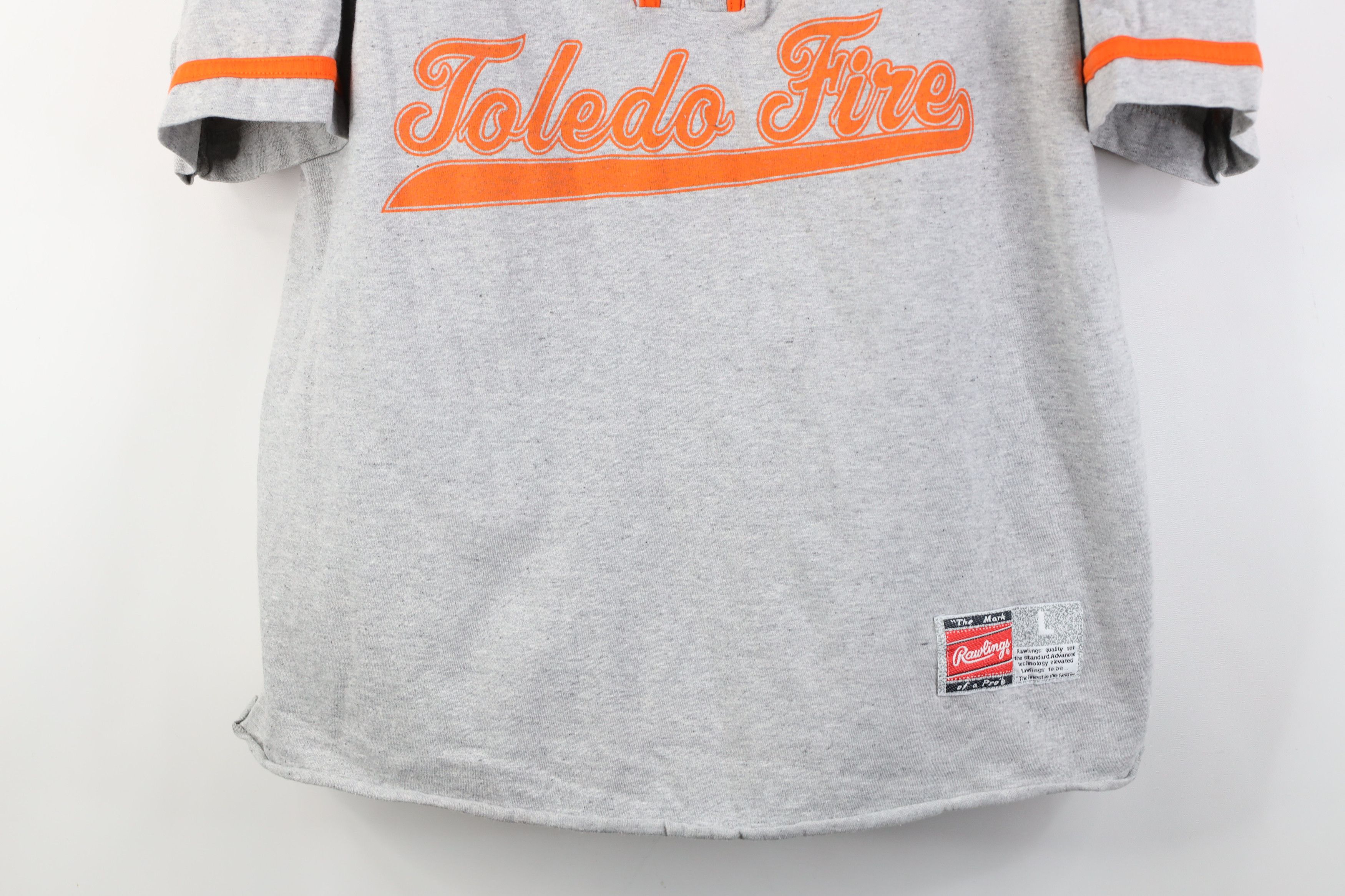 Vintage Vintage 90s Toledo Fire Firefighters Baseball Jersey T-Shirt Size US L / EU 52-54 / 3 - 3 Thumbnail