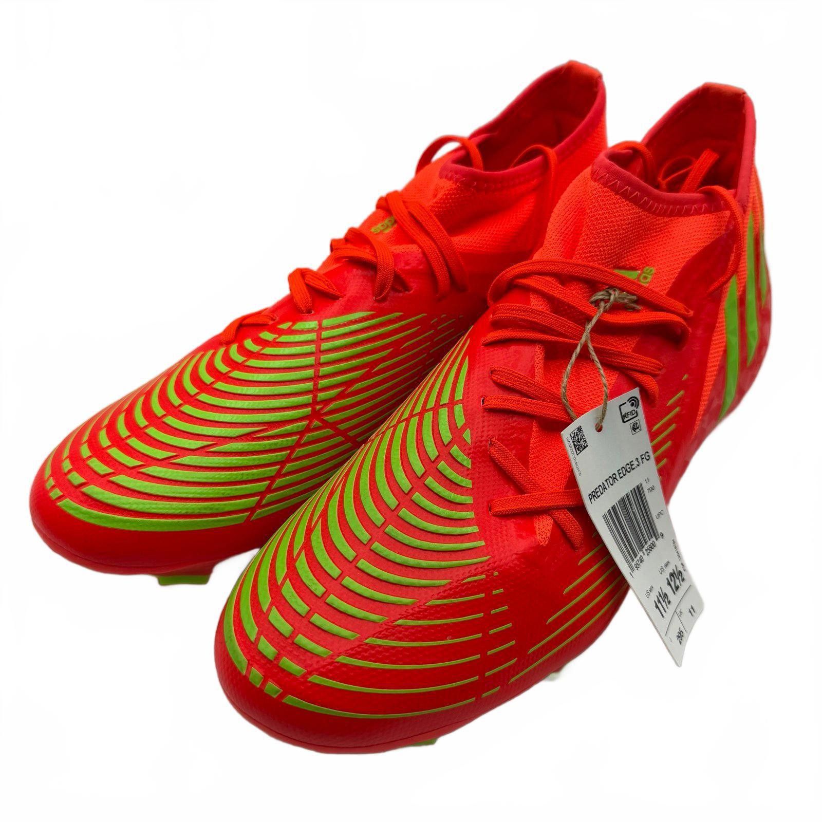 Adidas Adidas Predator Edge.3 FG Soccer Cleats Neon Green Red Size ONE SIZE - 1 Thumbnail