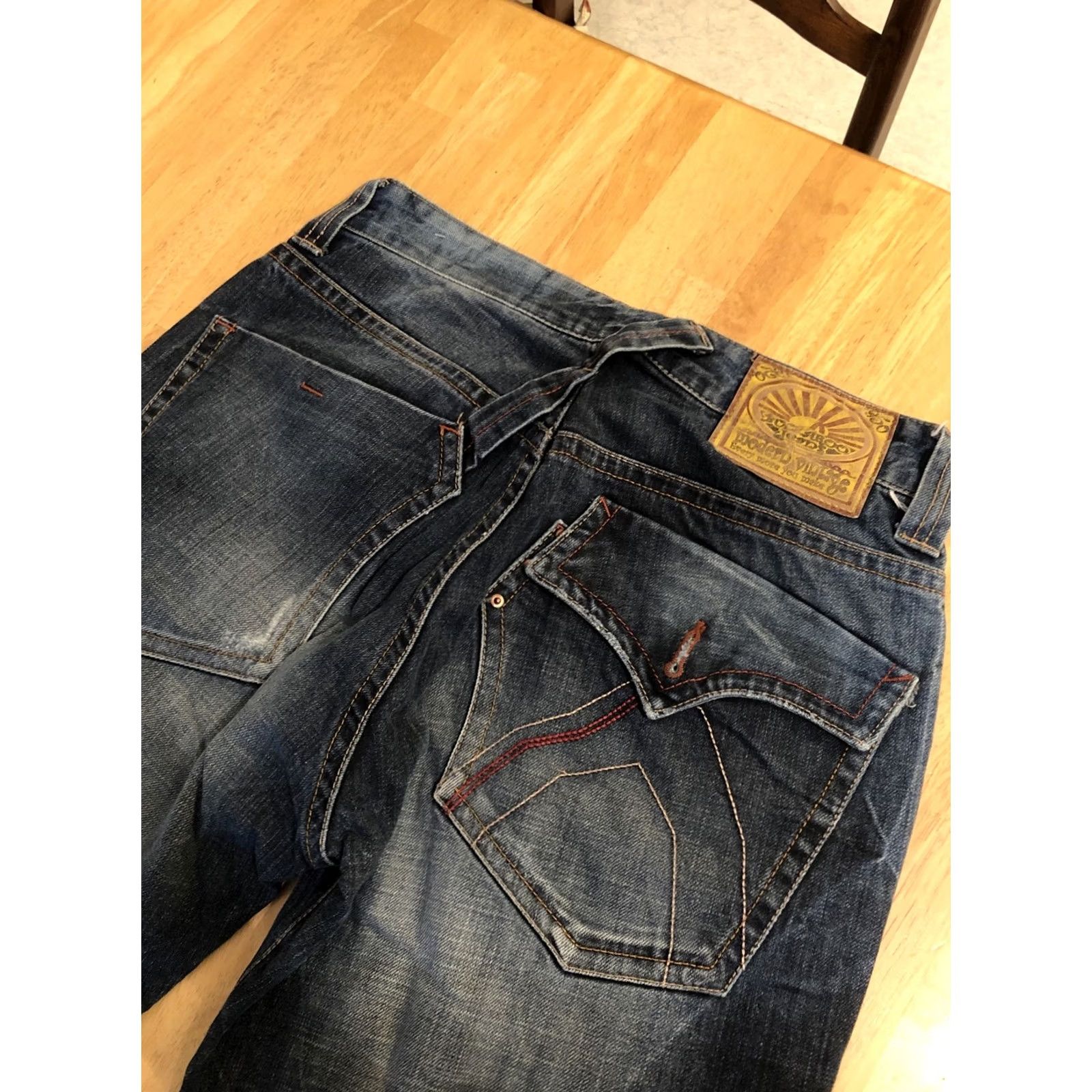 Vintage VINTAGE Buckaroo Jeans Regular Women Flared Jeans Dark Wash 80s 90s Distressed 30x27 100% Cotton Denim Zip Pockets Daily Easy Care Size 30" / US 8 / IT 44 - 2 Thumbnail