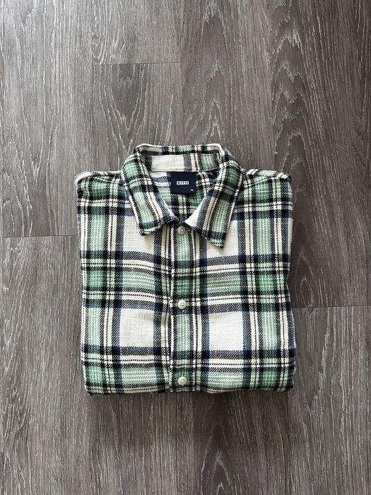 Kith Kith Plaid Boxy Collared Overshirt 'Sandrift' | Grailed