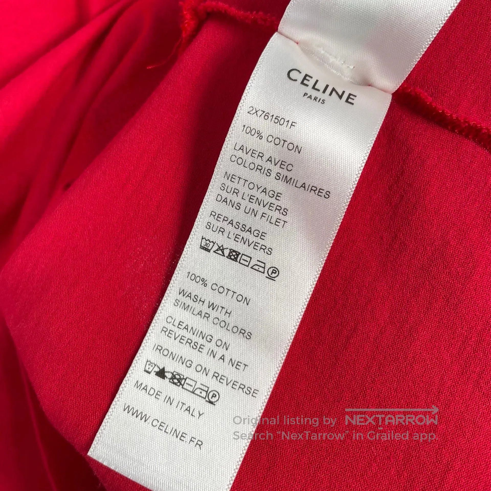 Celine CELINE Red White Letter Short Sleeve T-Shirt Size XS| Size XS / US 0-2 / IT 36-38 - 8 Thumbnail