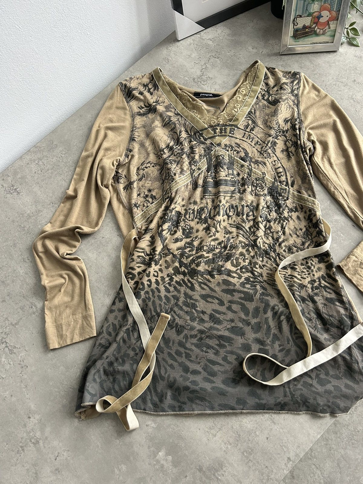Vintage Vintage Gorgeous Long Blouse Avant Garde Y2K leopard Size S / US 4 / IT 40 - 8 Thumbnail