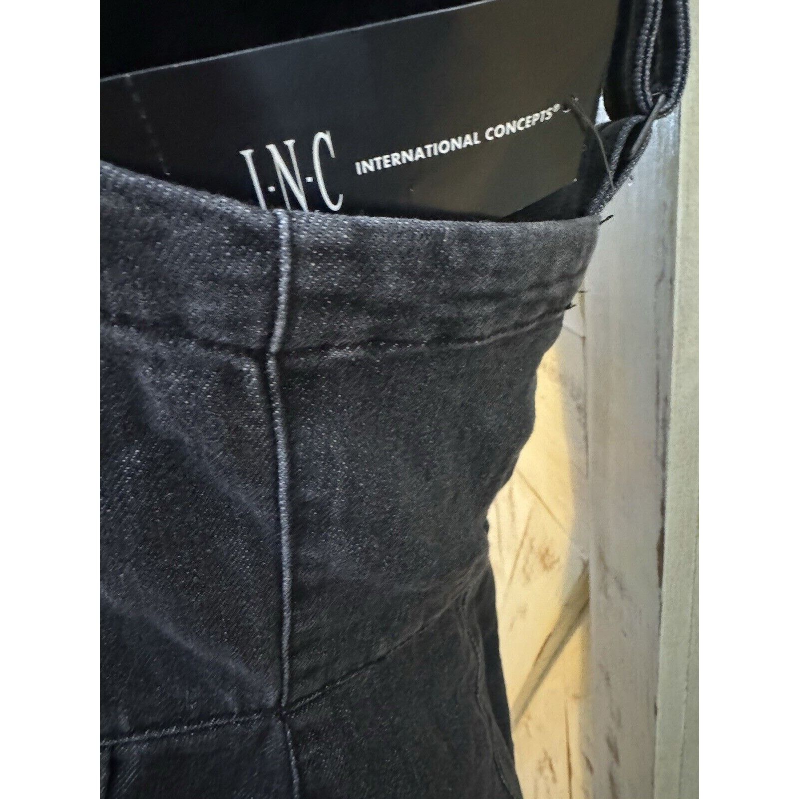 I.N.C INC Women’s Lace Up Denim Dress | Deep black | Size 0 Size S / US 4 / IT 40 - 4 Thumbnail