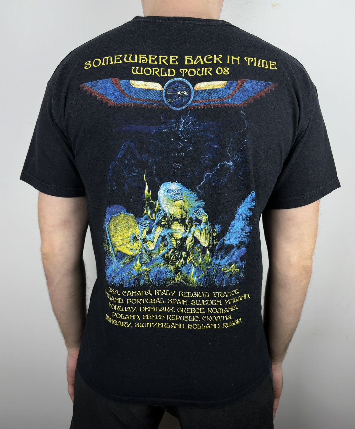 Band Tees Y2K Iron Maiden Back In Time Metal Rock Band Graphic T Shirt Size US M / EU 48-50 / 2 - 4 Thumbnail