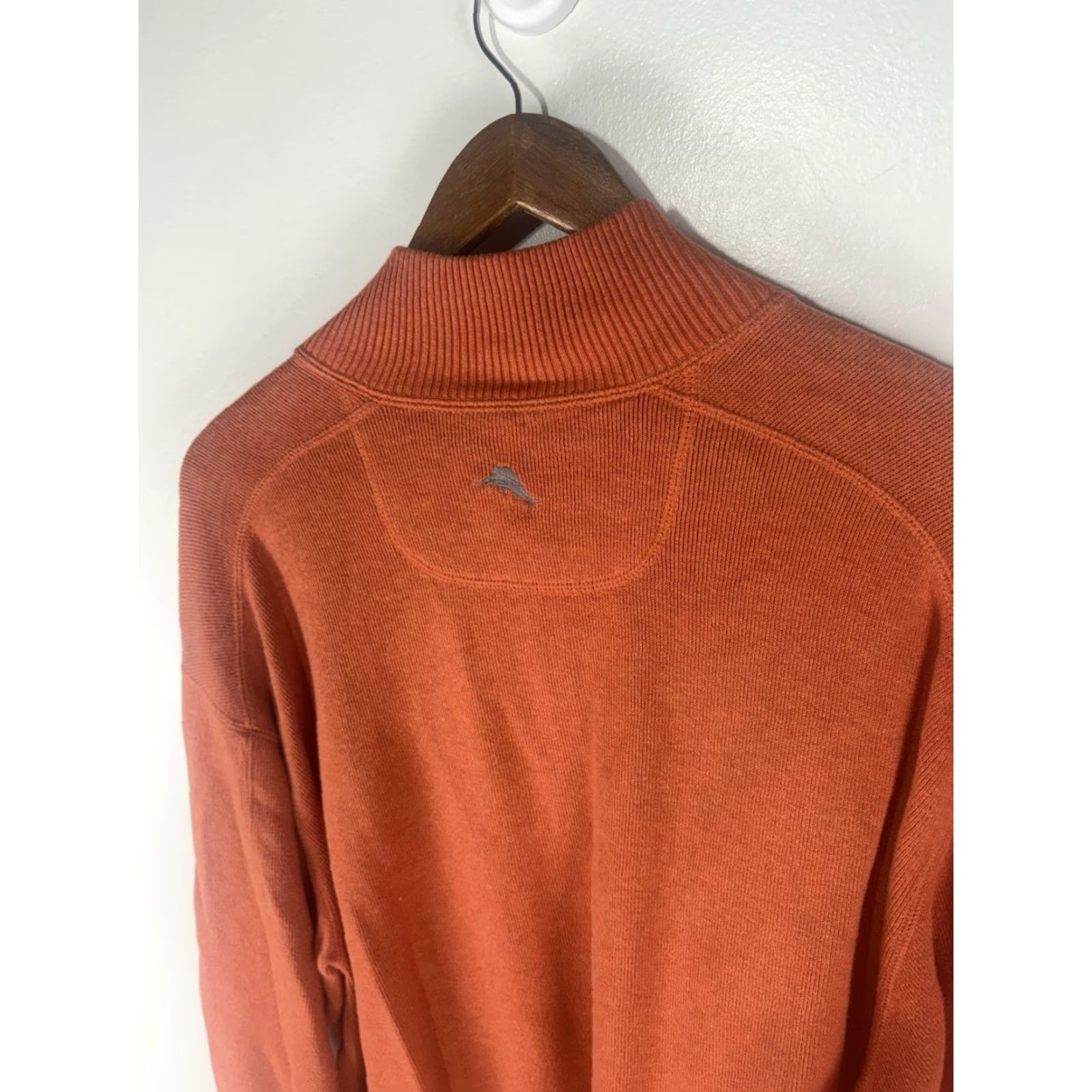 Tommy Bahama Tommy Bahama Heavyweight Orange 1/4 Zip Mock Neck Sweater Men XL Fall Winter Casual Size US XL / EU 56 / 4 - 7 Thumbnail