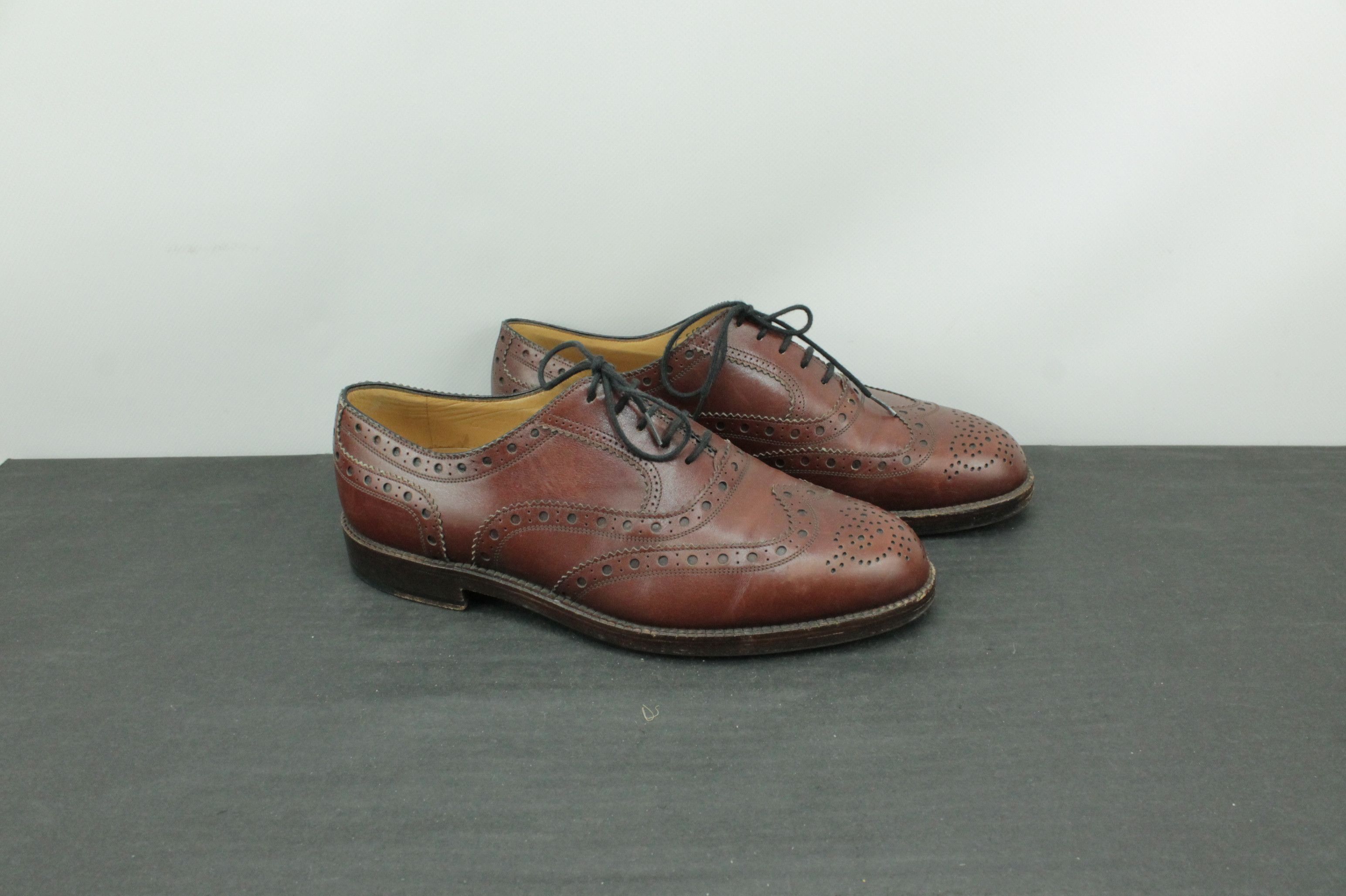 Bally Bally Scribe Handmade Brown Oxford Brogue Dress Men's Shoes Size US 8 / EU 41 - 1 Thumbnail