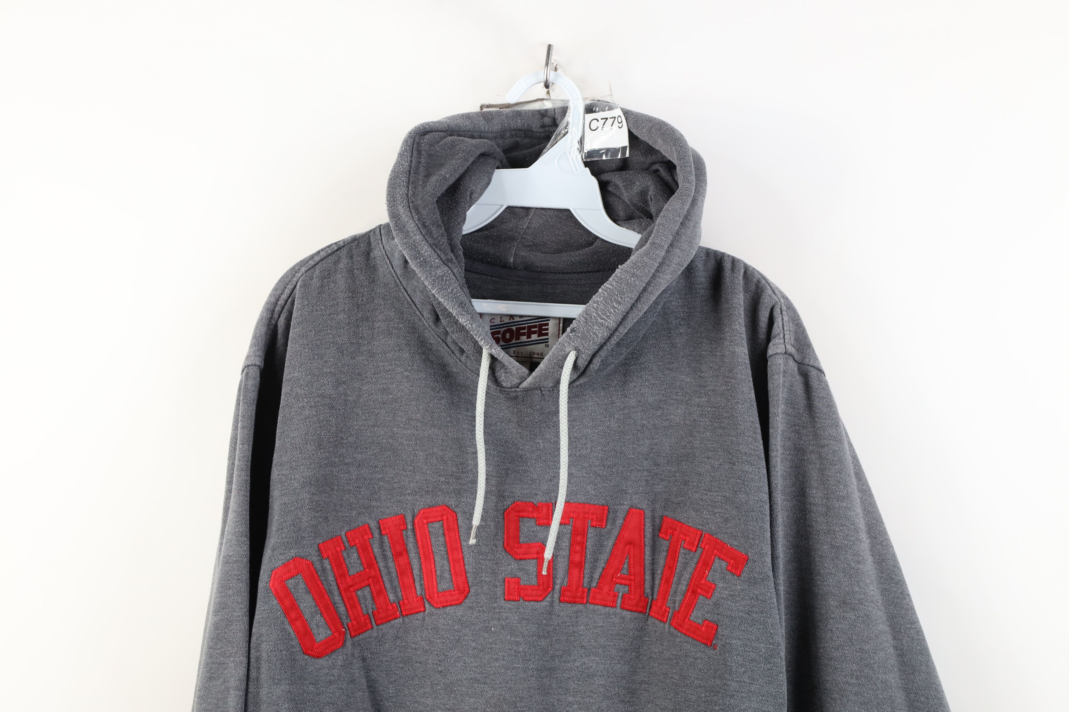Vintage Vintage 90s Ohio State University Hoodie Sweatshirt Gray Size US L / EU 52-54 / 3 - 2 Thumbnail