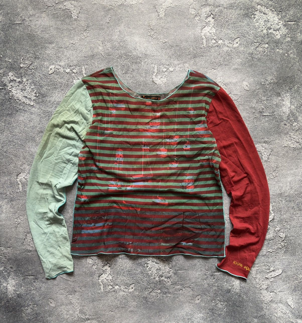 Crazy Vintage Cop Copine Avant Garde Mesh Top Blouse Y2K