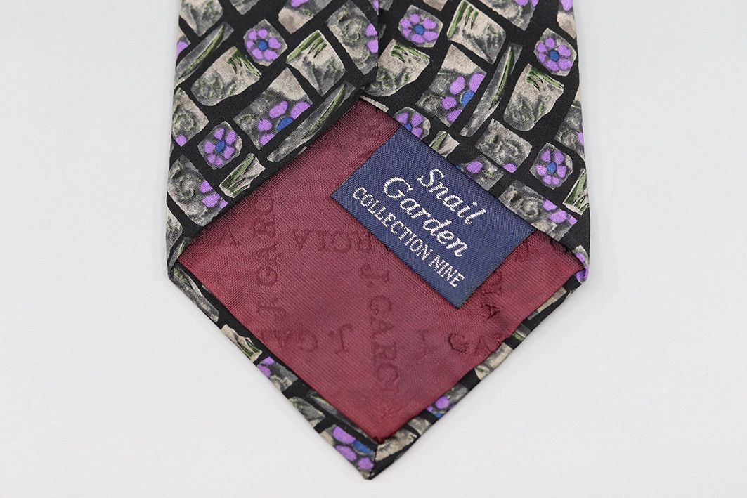 Other J. Garcia Snail Garden Silk Tie – Purple and Stone Print Size ONE SIZE - 3 Thumbnail