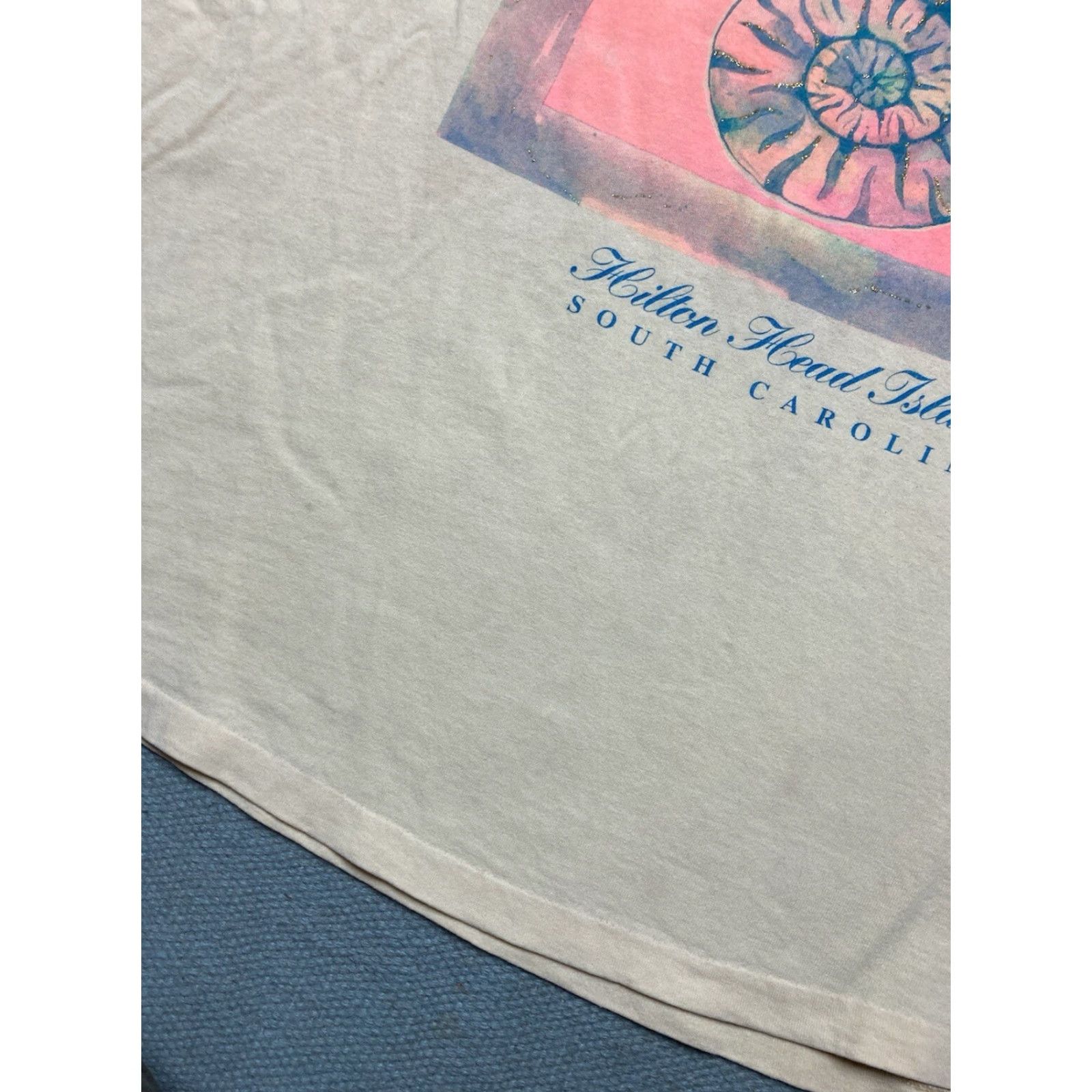 Anvil VINTAGE Hilton Head Island South Carolina beach Anvil T-Shirt 90s Graphic Large Yellow Mens Adult L Shirt Size US L / EU 52-54 / 3 - 3 Thumbnail