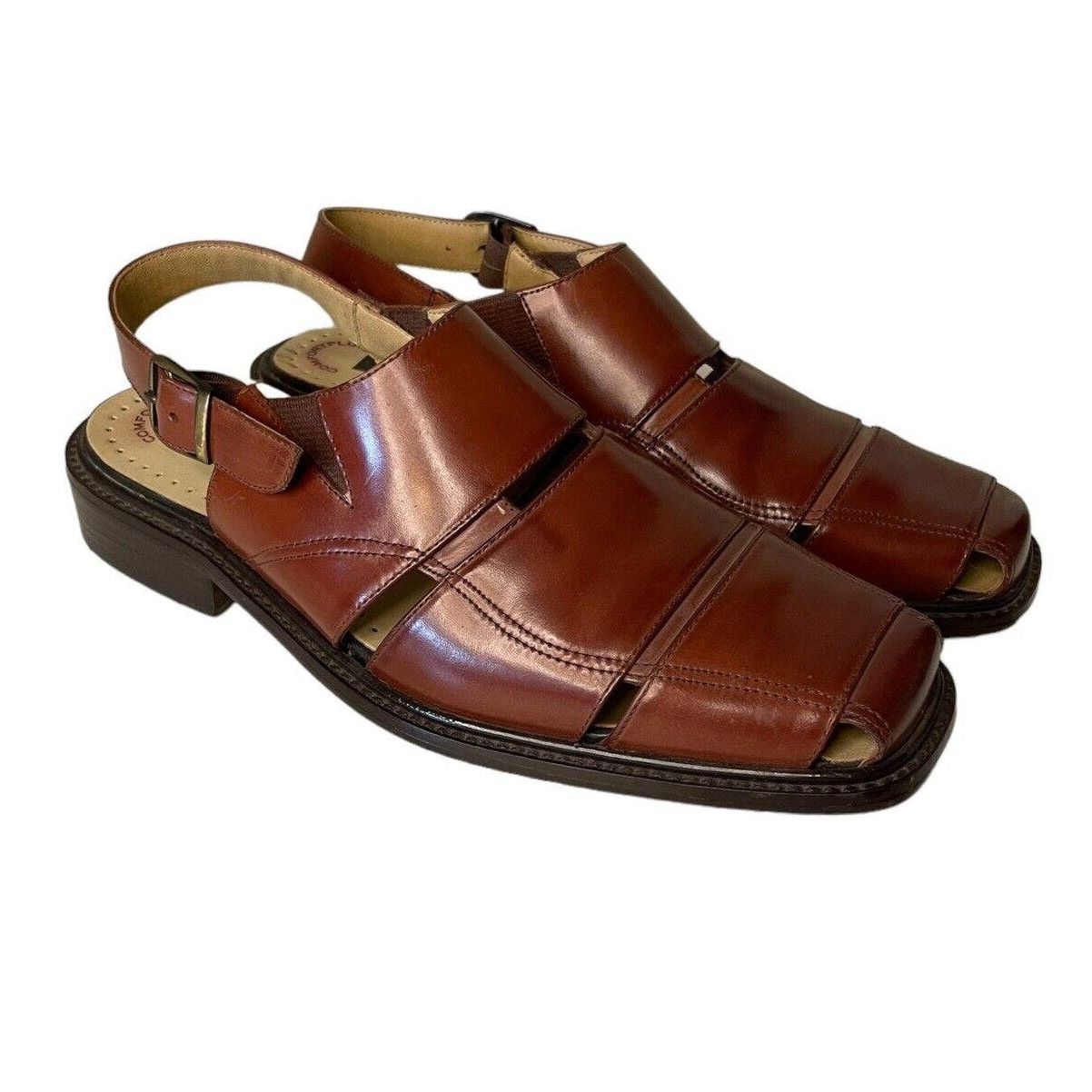 Sandales Fisherman Stacy Adams – Homme, US 12M, Marron (Cuir, Occasion)
